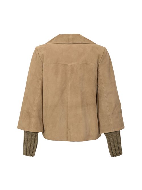 Giacca Gemini in suede e maglia Vaniglia LEATHER AUTHORITY | GEMINI11